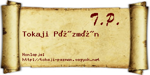 Tokaji Pázmán névjegykártya